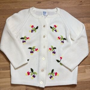 Sears Vintage Cream Floral Women's Knit Sweater Woman’s L